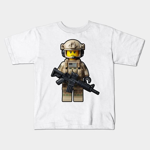 Tactical LEGO Kids T-Shirt by Rawlifegraphic